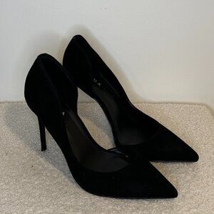 Aqua | Dion Half d'Orsay High-Heel Pumps | Black